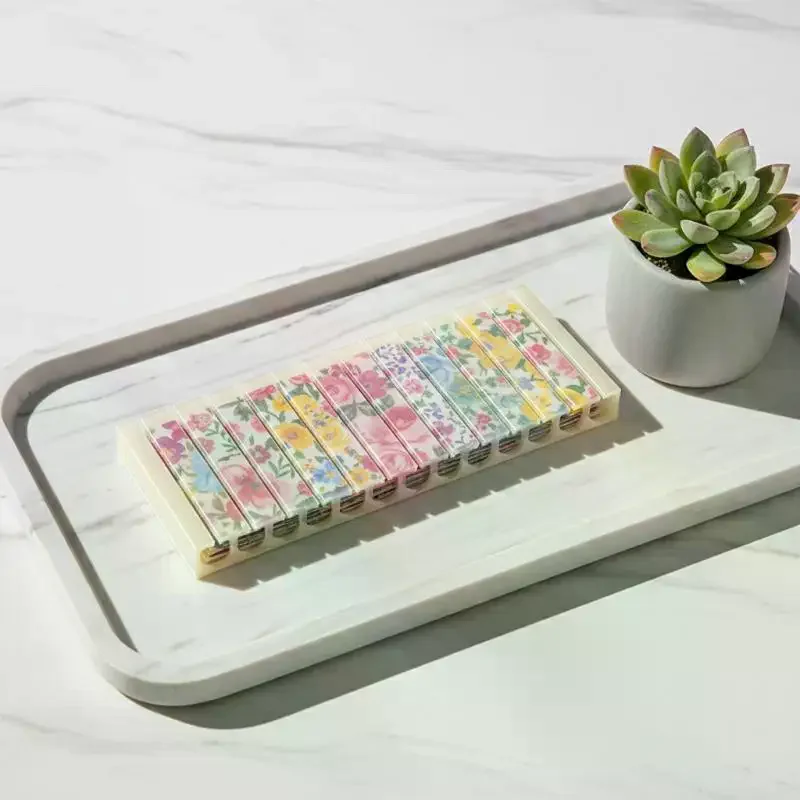 Nail Foil Storage Box 10 Grids Plastic Transfer Paper Organizer Transparent Color Foil Roll Holder Dustproof Manicure Supplies