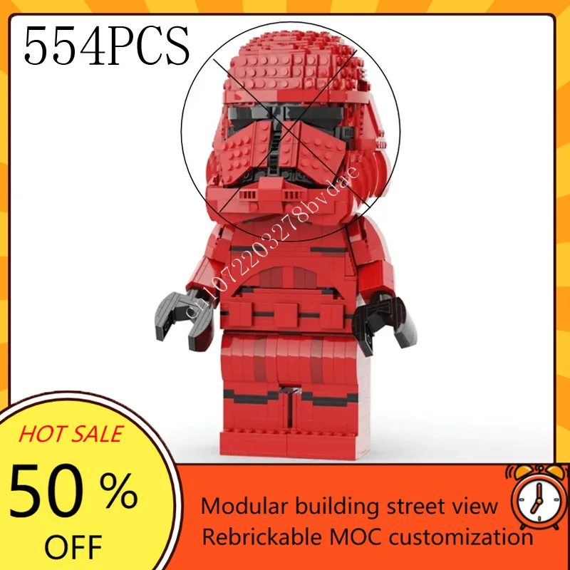 MOC Space Battle Series Sith Trooper helmet Figure Model Custom Puzzles Technology Education DIY Creative Assembly Toy Kid Gifts