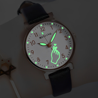 Women's Luminous Watches Night Glowing Casual Small Dial Ladies Finger Heart Watch Fashion Girls Pink Quartz Wristwatches Gifts