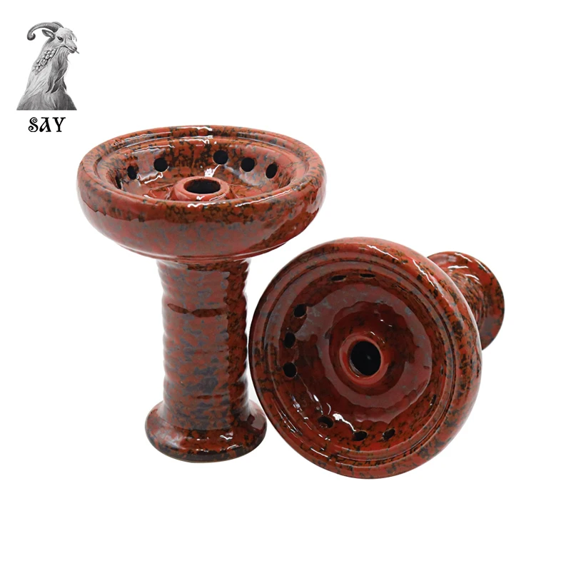 SY Hookah Bowl Premium Glazed Ceramic Narguile Shisha Bowls Chicha Tobacco Pipe Charcoal Holder Sheesha Smoking Accessories Tool