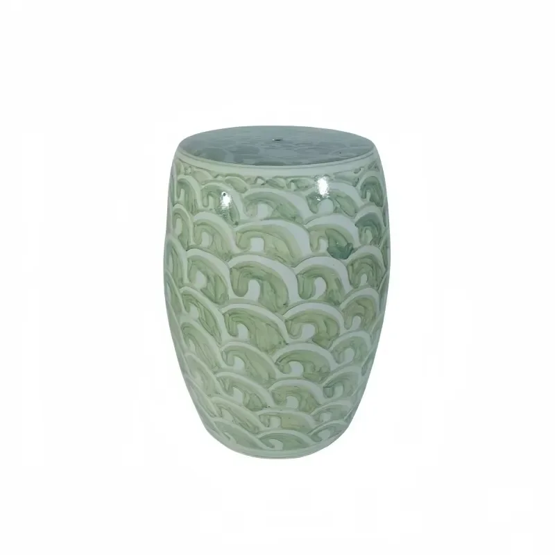Jingdezhen Traditional Chinese Antique Reproduction Porcelain Ornament Collectible Qilin & Wave Pattern for Home Garden
