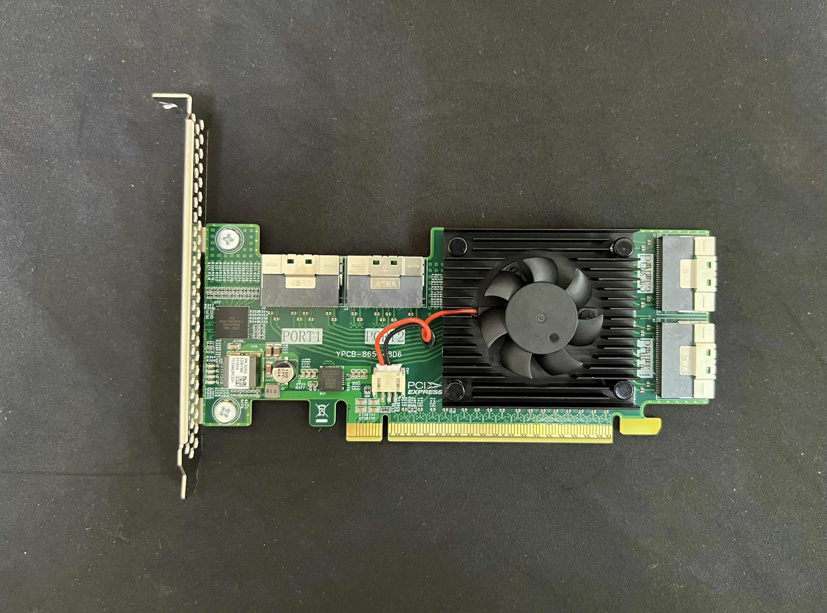 C=FOR PLX expansion card plx8749 4 SFF8654 x8 interfaces, supports 8 nvme hard disks