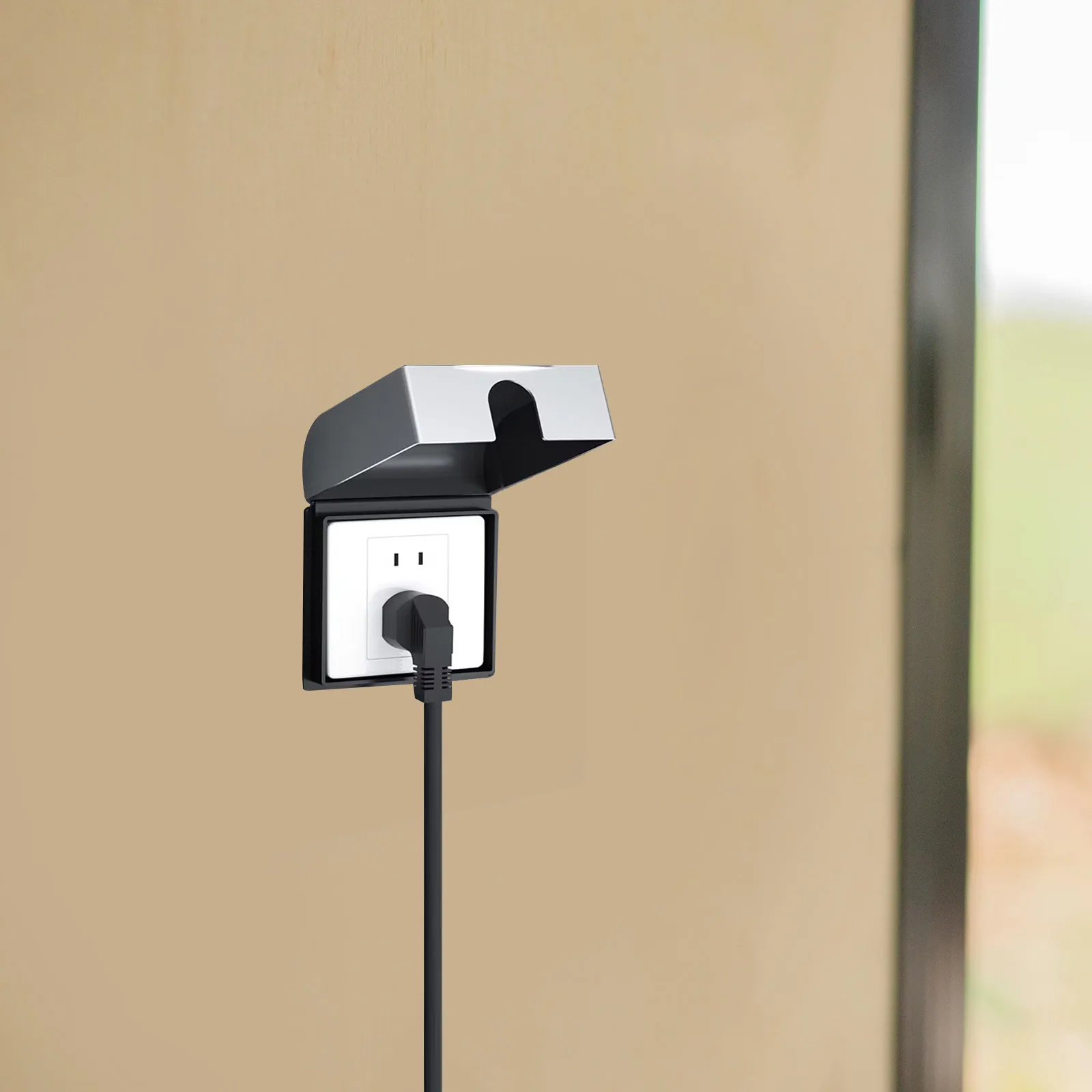 Interruptor tomada capa de chuva à prova dwaterproof água aço inoxidável caixa elétrica protetor tomada gabinete exterior receptáculo montagem na parede