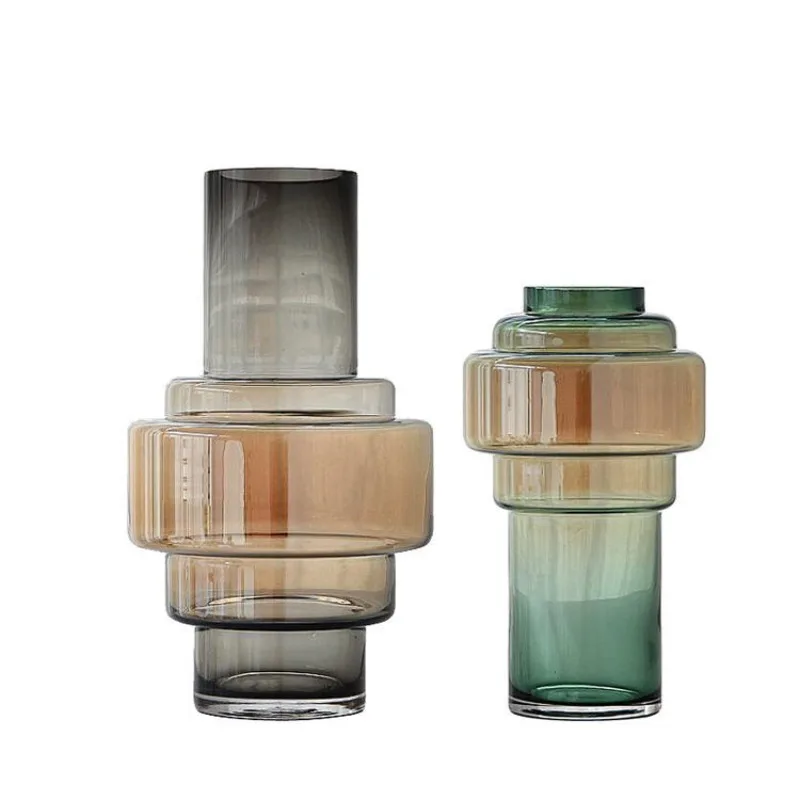 

Gradual change color ornament modern simple home living room decoration flower arrangement glass vase