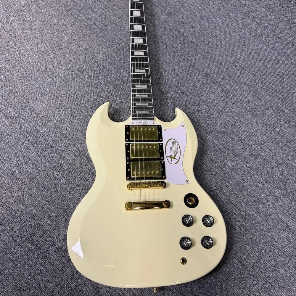 Work Fine Feel Comfortable Sound Super Great Milk Yellow SG Electric Guitar Rosewood Fingerboard Mahogany Body Free Delivery