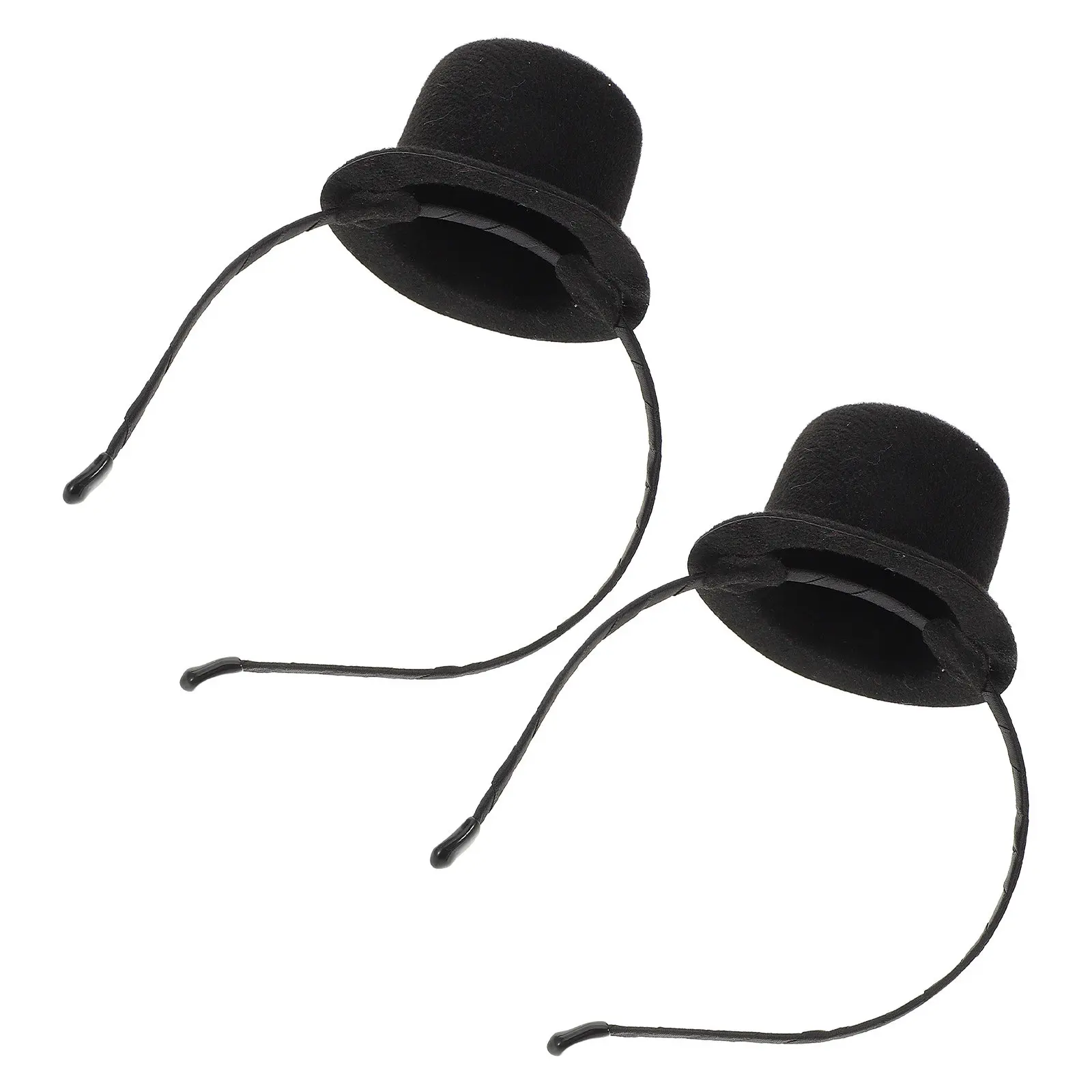 

2Pcs Headband Top Hat Mini Bowler Style Vintage Style Hair Accessory for Party Cosplay Halloween Birthday Themed Event Costumes