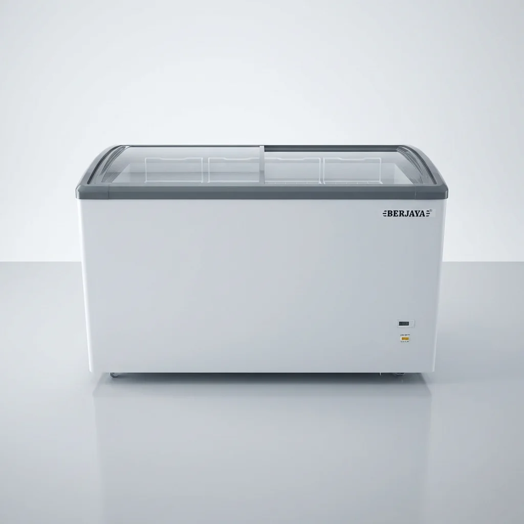 SD-351S Ice Cream Commercial Chest Freezer Popsicle Gelato Ice Cream Display Freezer Double Curved Glass Top