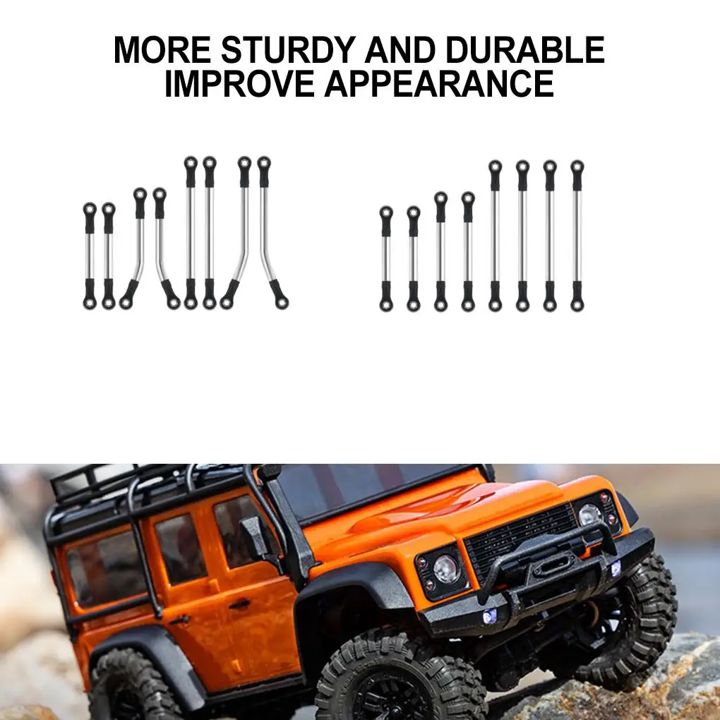 Rcgofollow Aluminium Wielbasis Stuurstang Set Rc Stuurstang Set Stuurstang Set Voor 1/18 Rc Stuurstang Set Zilver