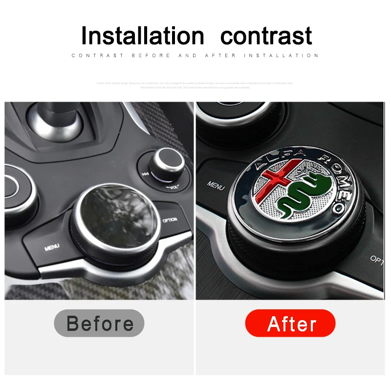 Center Console Knob Decoration Patch GTAM Logo Style Gear Panel Car Stickers For Alfa Romeo Giulia Stelvio Interior Accessories