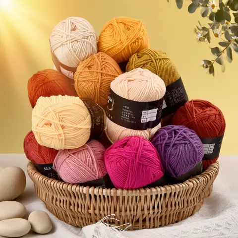 DIY Blended Fabric Soft Cotton Knitting Yarn Thick Fiber Velvet Yarns Hand Knitting Wool Crochet Yarn for Sweater