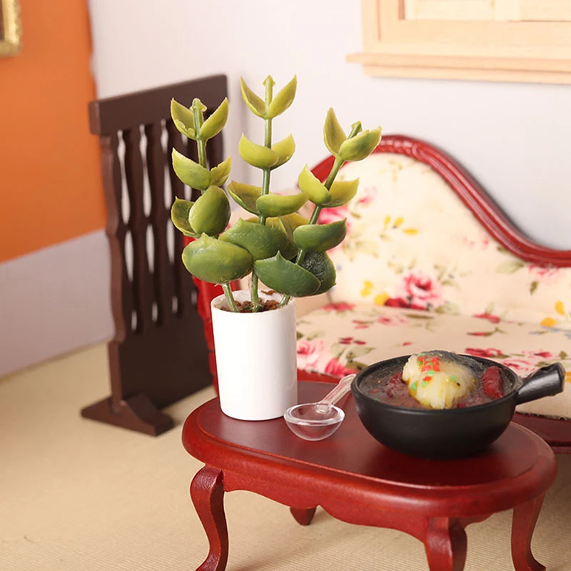 * New Sale 1:12 Dollhouse Miniature Potted Plant Green Leaves Pot Bonsai Garden Home Model Decor Toy Doll House Accessories