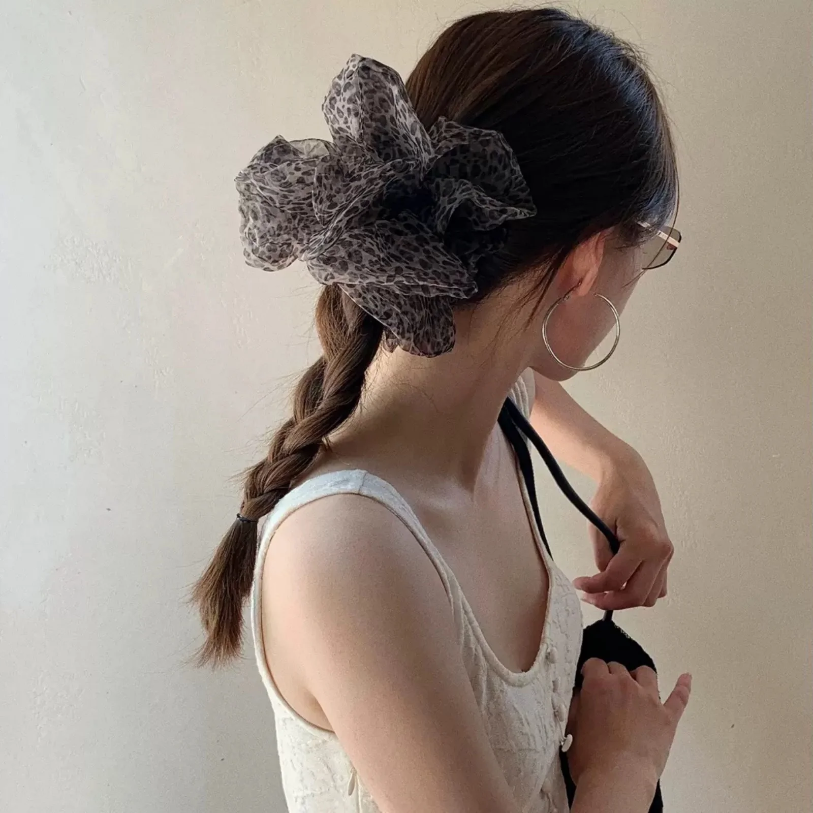 1PC Trendy Leopard Print Mesh  - Hair Net Invisible ulasan dan harga