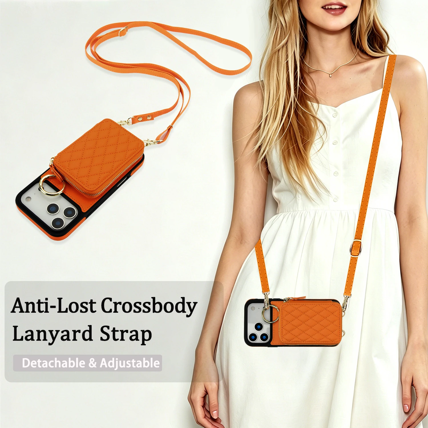 Luxury Crossbody Wallet Leather Cards Holder Case For iPhone 18 17 16 15 14 13 12 11 Pro Max FE Shockproof Stand Bag Pocket Case