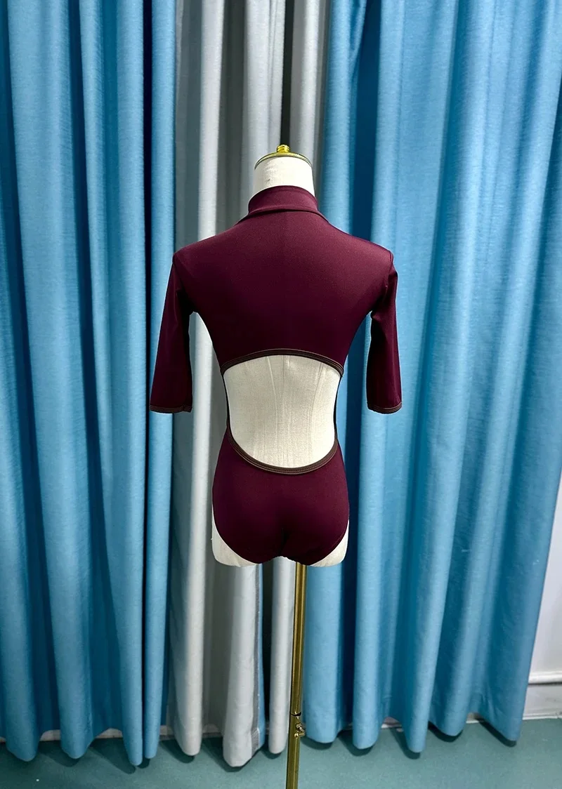 Ballett-Trikot für Damen, hochwertiger Tanz-Overall mit Reißverschluss, neues Modell für Erwachsene, ideal für den täglichen Ballett- und Yoga-Training. – Detail 7