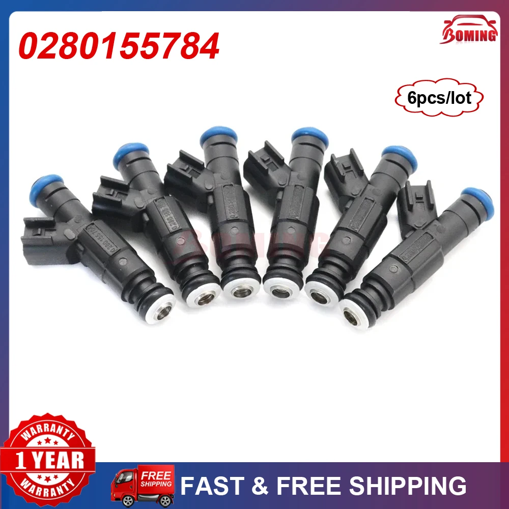 6x 0280155784 Car Fuel Injectors Nozzle For Jeep Cherokee Grand Cherokee Wrangler 1999-2004 FJ454 280155784