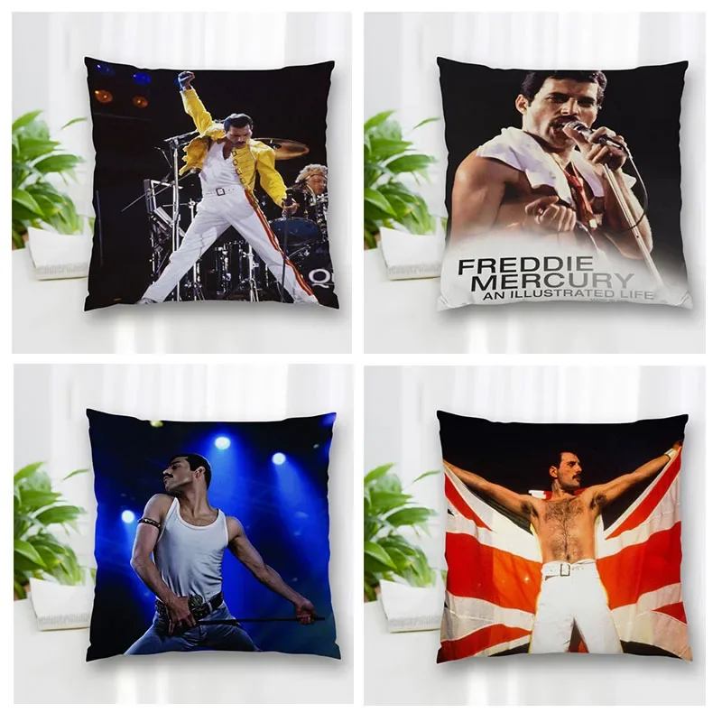 Custom Freddie Mercury Pillowcase With Zippered Bedroom Home Office Decorative Pillow Sofa Pillowcase Cushions Pillowcover