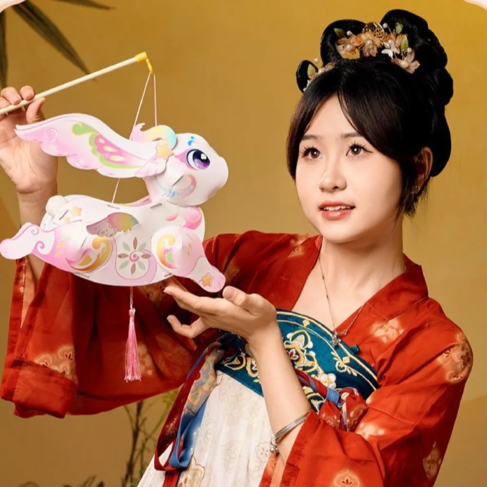 Flying Rabbit Rabbit Lantern Chinese Style Handmade Mid-Autumn Festival Lantern DIY Material Package Cartoon