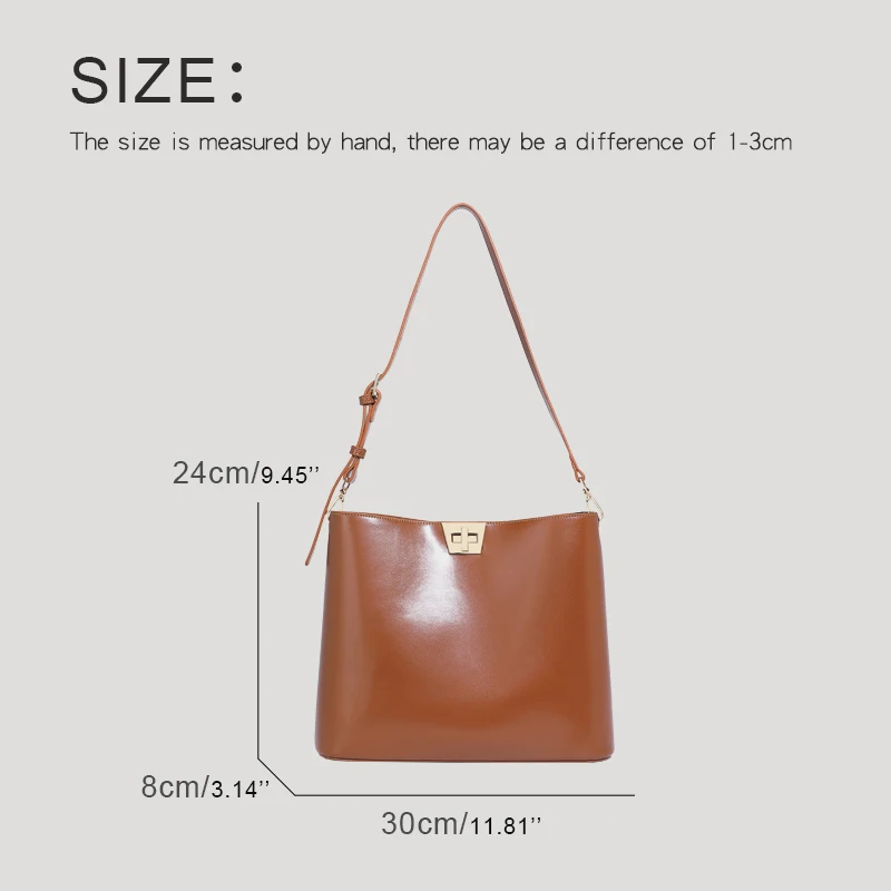 Custom Initials Bucket Bags For Women Luxury Designer Handbag And Purse 2025 New In PU Lock With Inner Pocket Underarm Shoulder