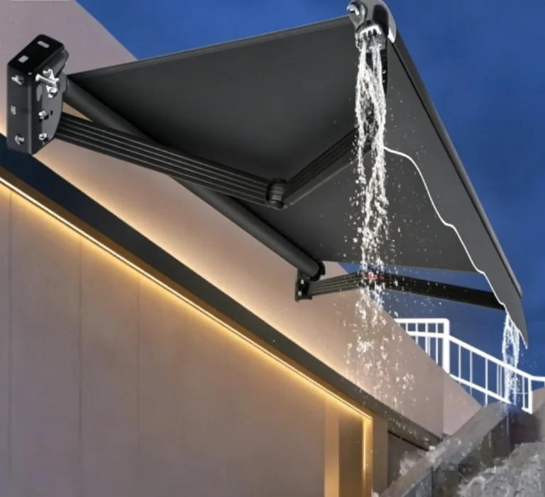 

Luxury metal roof solar gazebo with powder-coated aluminum frame, modern classic outdoor garden balcony awning, drainage