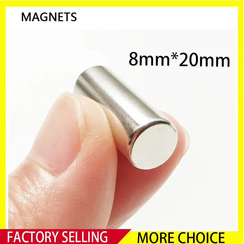 

2~50PCS 8x20mm Neodymium Magnet 8mm x 20mm N35 NdFeB Round Super Powerful Strong Permanent Magnet imanes Disc
