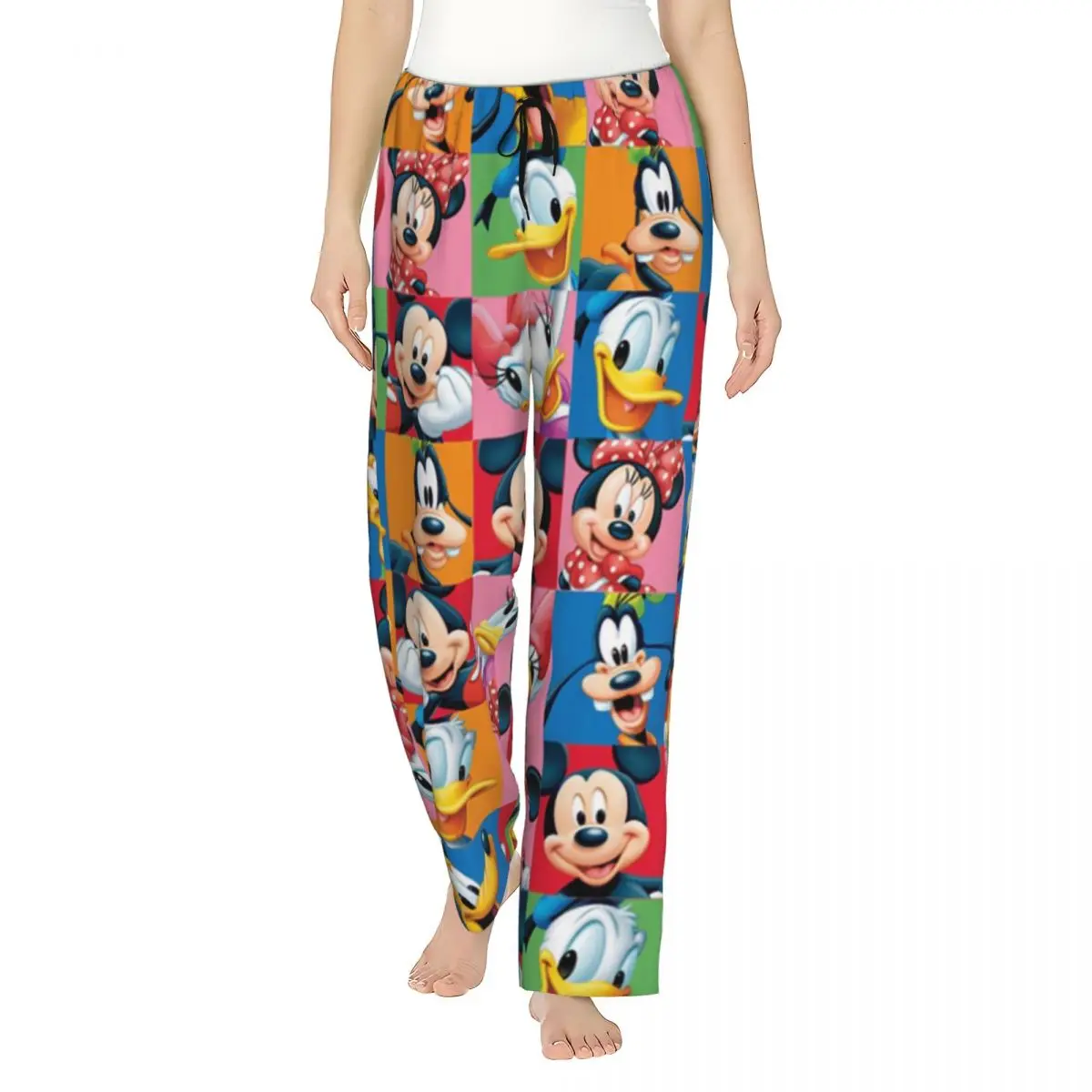 

Custom Cartoon Animation Minnie Mickey Mouse Pajama Pants for Women Lounge Sleep Stretch Sleepwear Bottoms with Pockets