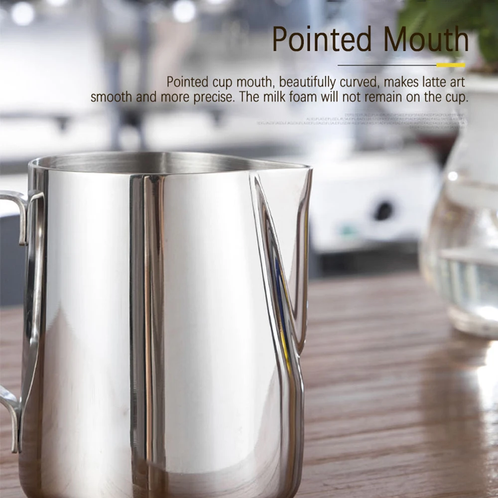 Stainless Steel Milk Frothing Pitcher Steaming Milk Coffee Jug Cappuccino Latte Art Espresso Barista Steam Cup 150/350/600Ml