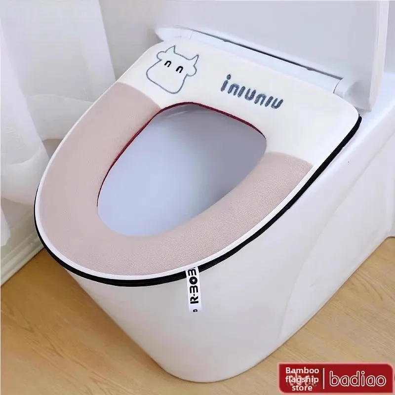 

Чехол для унитаза Thiened, для домашнего использования, зимний, универсальный, на молнии, большой размер, для унитаза, аксессуар для ванной комнаты