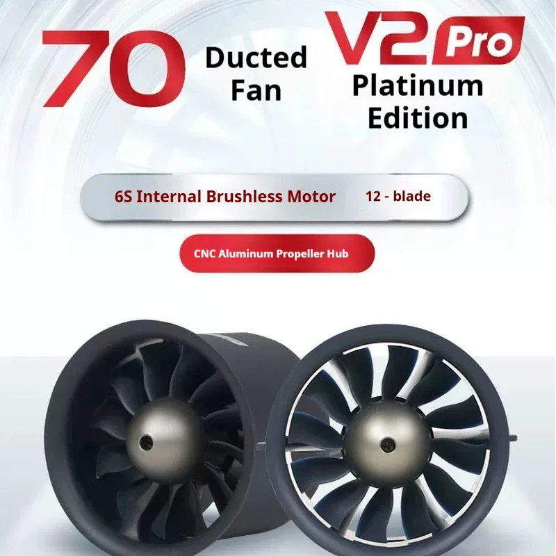 Sheagle FMS 70mm V2 Pro 12 Blades Ducted Fan With 3060 Kv1900 Inrunner Motor 6S For RC Fixed Wing Aircraft Model