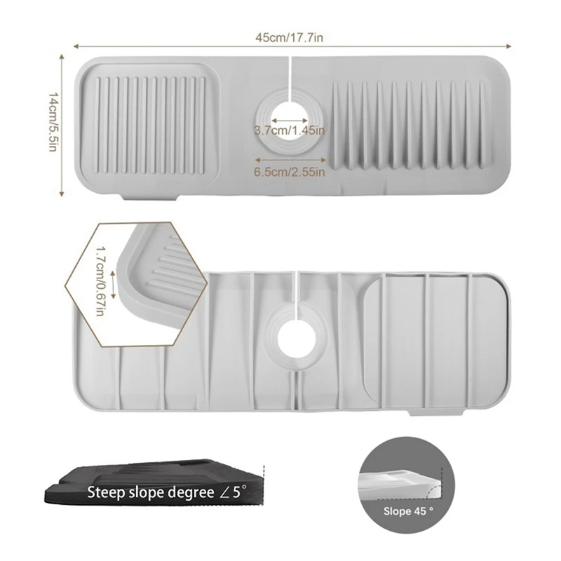 Tappetino per rubinetto lavello in silicone caldo Lavello da cucina Paraspruzzi Maniglia per rubinetto Vassoio raccogligocce per bancone bagno cucina