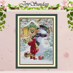 The Christmas Present Patterns Counted Cross Stitch Set DIY 11CT 14CT 16CT Stamped DMC Cross-stitch Kit Embroidery Needlework