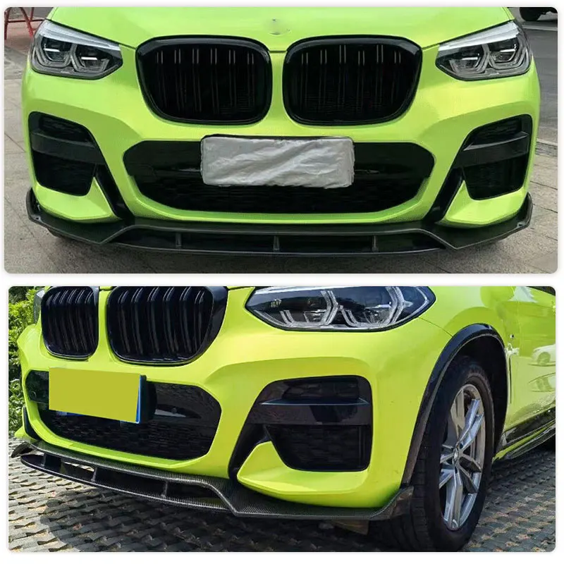 Carbon Fiber Car Front Bumper Lip Spoiler For BMW X3 G01 M40i M Sport 2018-2020 Auto Front Lip Chin Apron Splitters Body Kit