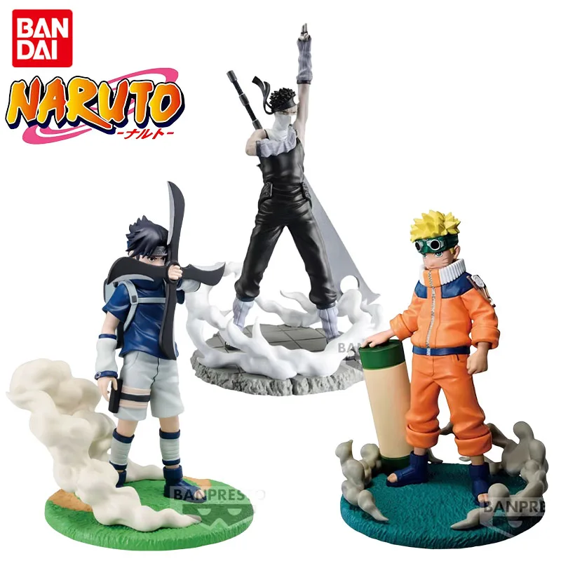 Bandai-Naruto Sasuke Zabuza Action Figure for Kids, Anime Figure Toys, Presente de Natal, Ornamentos Colecionáveis, Genuíno