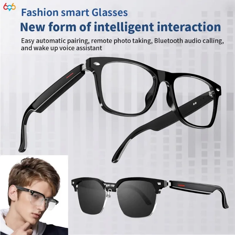 Zestaw słuchawkowy 2 w 1 Inteligentne okulary Blue Tooth Audio Call AI Voice Noise Reduction Music Eyewear Wodoodporny głośnik Mics Calls Eyeglass