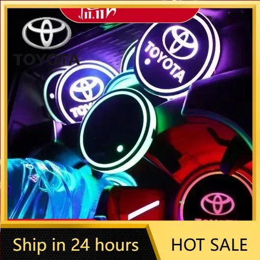 

Для Toyota 2026 новые колпаки-концентраторы 2 шт. автомобильный интерьер светодиодные светящиеся водные подставки для значка Toyota Corolla Camry RAV4 Prius Sen