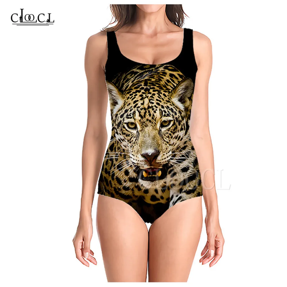 CLOOCL Women Swimsuit Beautiful Cheetah Leopard Print 3D Pattern Sleeveless Sexy Female Swimsuit Fashion Outdoor Beach Swimwear