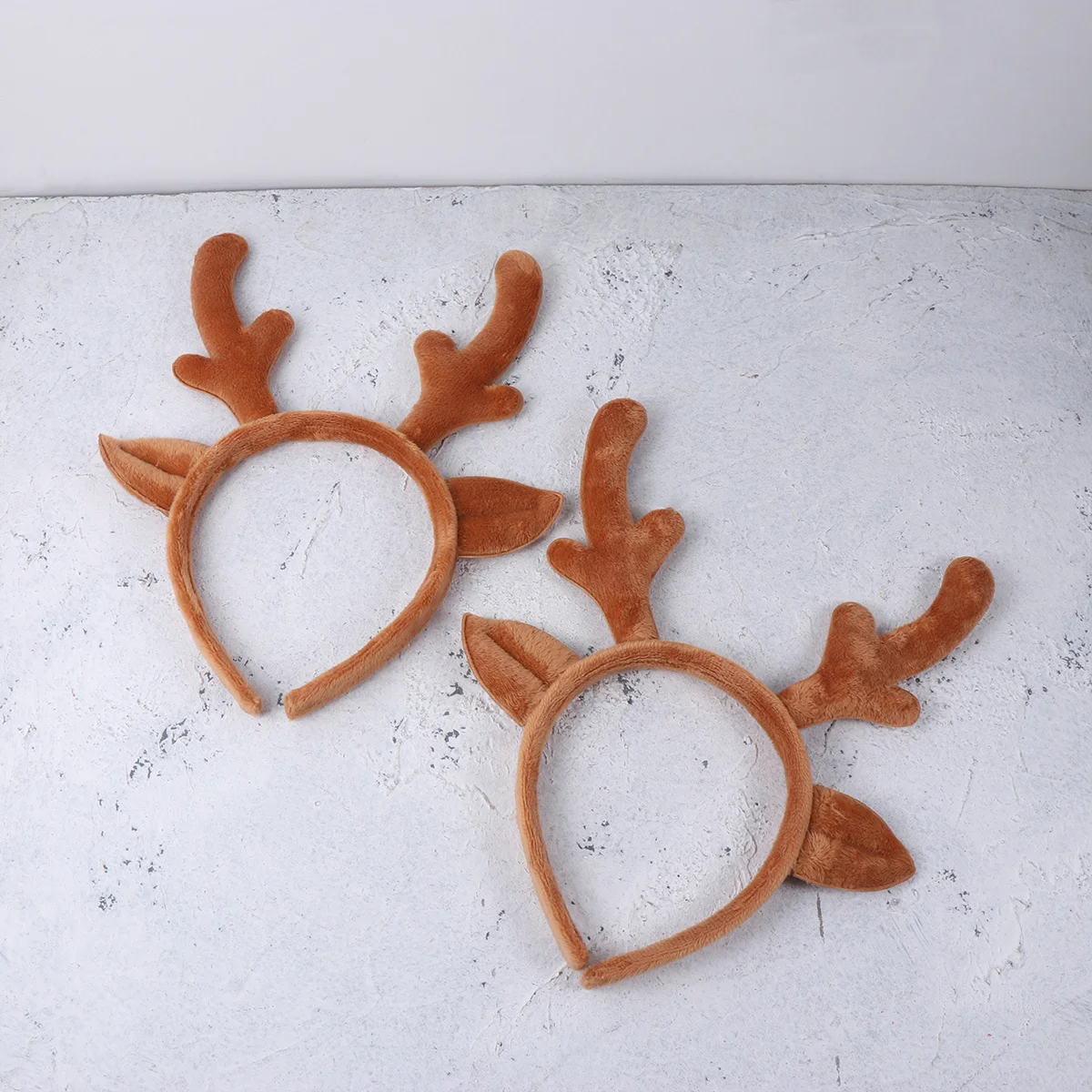 

6Pcs Light Brown Deer Antler Headwear for Kids Christmas Party Costume Festival Accessory Holiday Themed Hair Band Decor