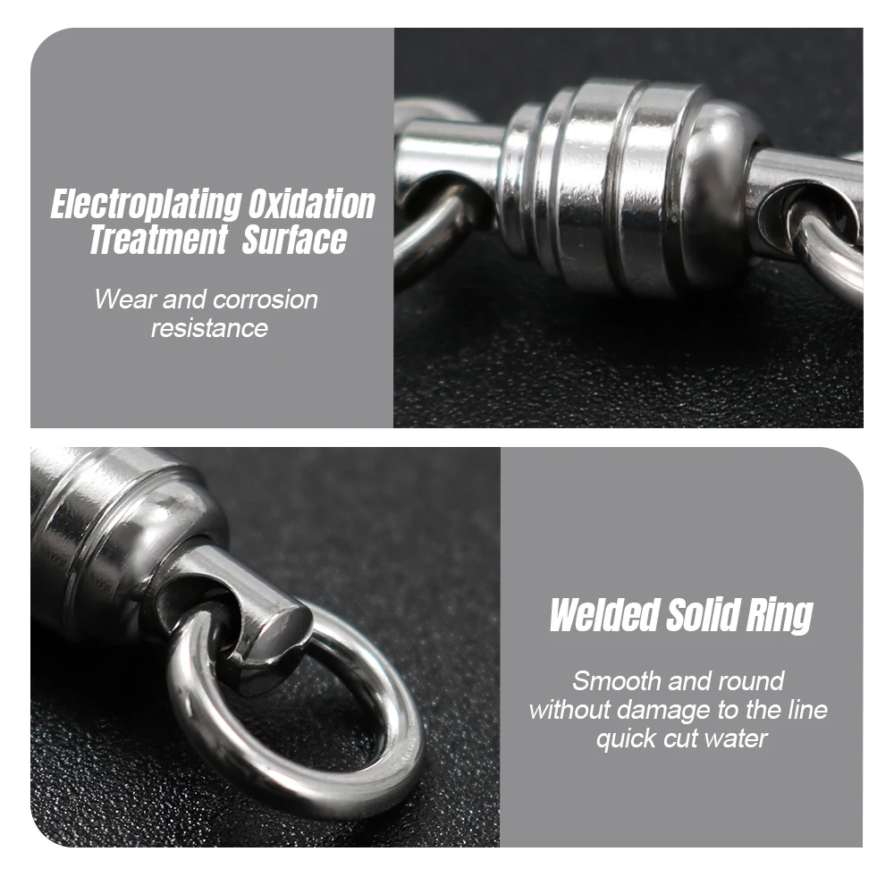 JIGGING PRO Hochbelastbarer Edelstahl-Kugellagerwirbel Salzwasser-Angelausrüstung Meeresangel-Zubehör – Detail 5