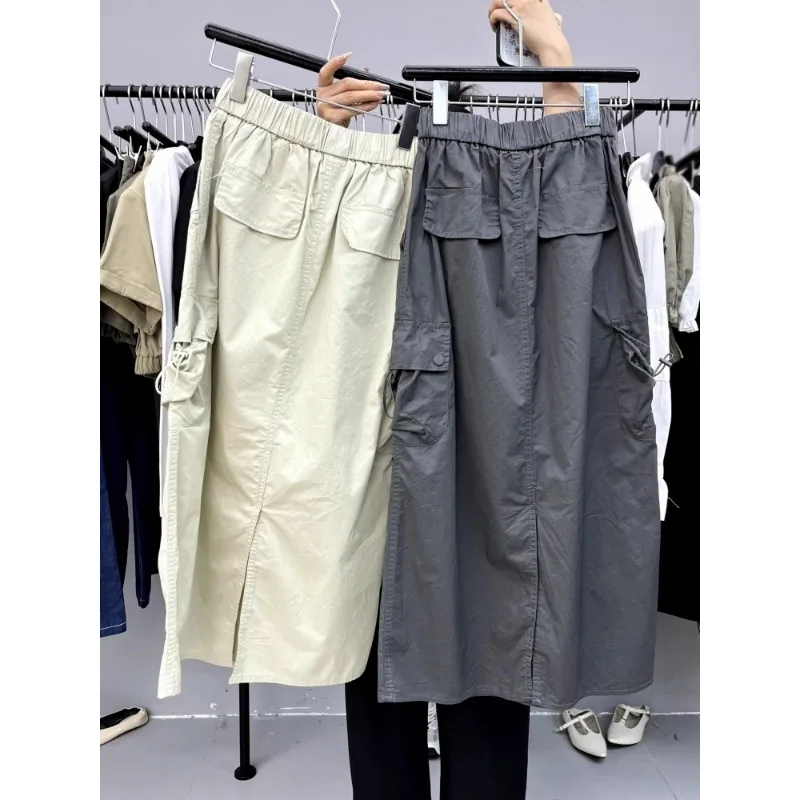 تنورة أمريكية كلاسيكية عالية الخصر للعمل بنصف الجسم للأطفال بتصميم صيفي جديد ذو إحساس متخصص في التنورة الطويلة