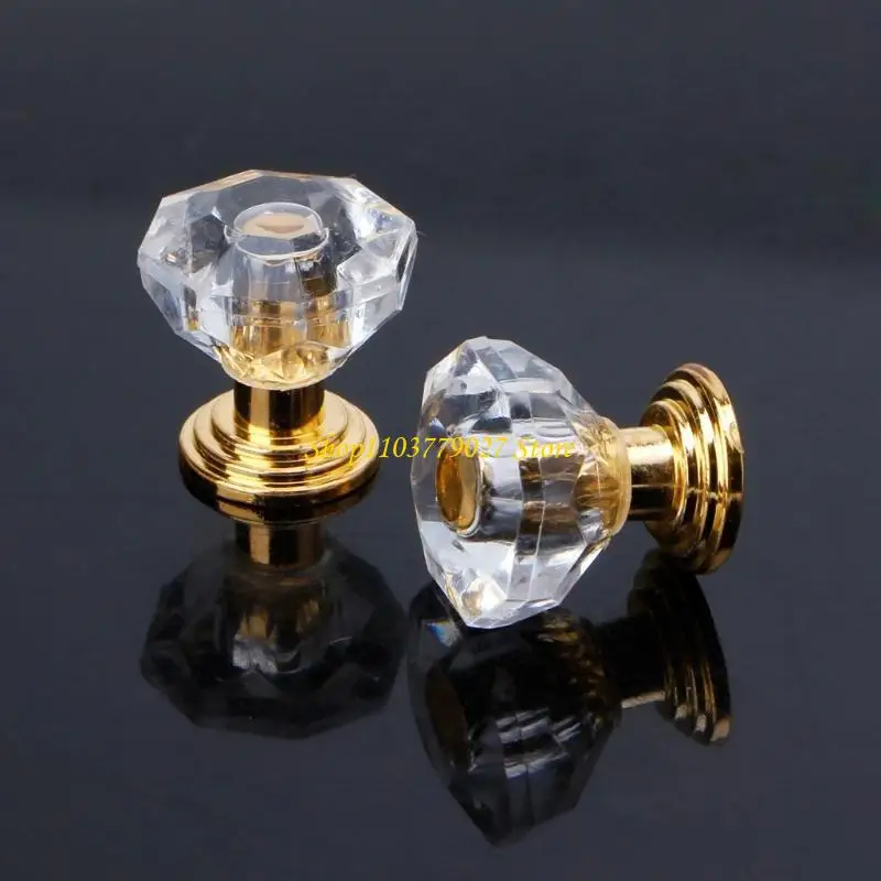 C4DF 10Pcs Dresser Knobs Acrylic Drawer Pulls for Creative Mini Furniture Handle Hard