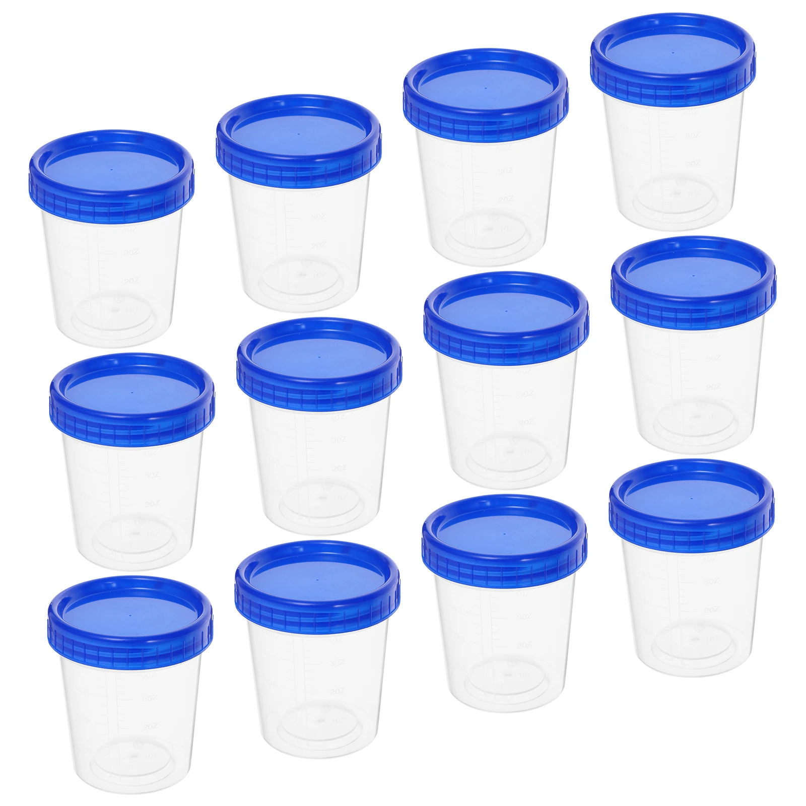 

12Pcs Plastic Specimen Cups Leakproof Sealed Lids Urine Fecal Collection Cups Graduated 120ml Containers Specimen Cup
