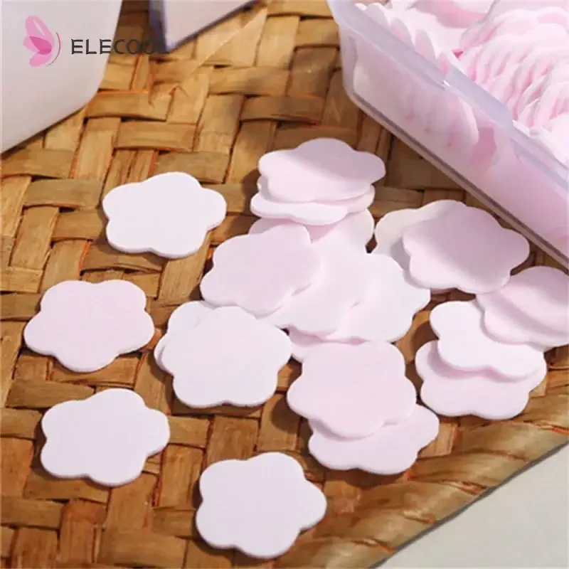 Portable Paper Soap Flowers Shape Disposable Paper Soap Sheets for Washing Hands Bath Kitchen Outdoor Travel Camping