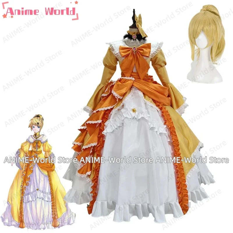 《Custom Size》Anime Rin Cosplay Costume Dress Servant of Evil Clothes for Women Girls Halloween Christmas Party Wig