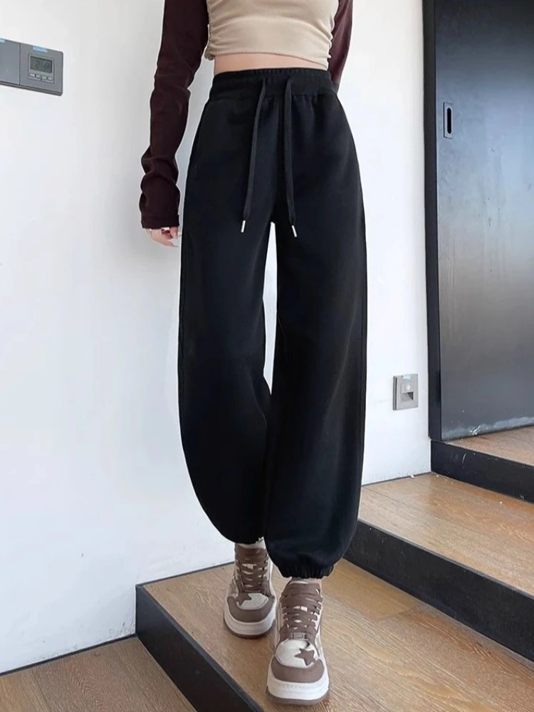 Womens Loose Cuffed Harem Sweatpants 2026 Spring Fall Cropped Ankle Banded Casual Joggers Chic