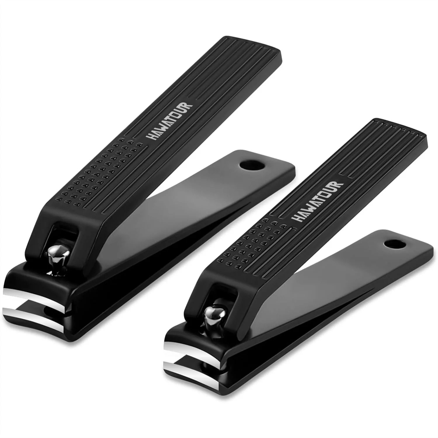 

Nail Clippers Set, Ultra Sharp Curved Blade Fingernail and Toenail Clipper Cutters with Tin Case, Black