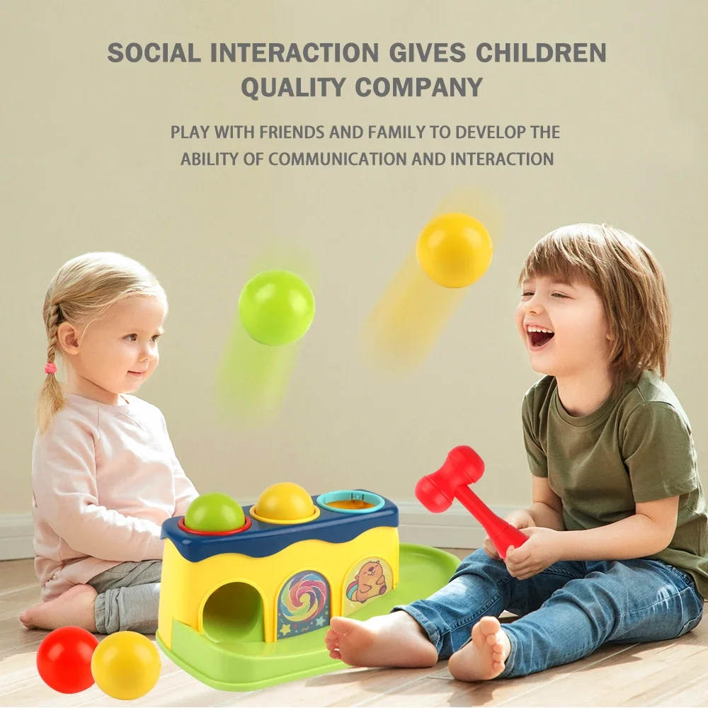 Juguete de martillo emergente para bebés, juego educativo de bolas apilables, regalos para niños, diversión preescolar para niños y niñas