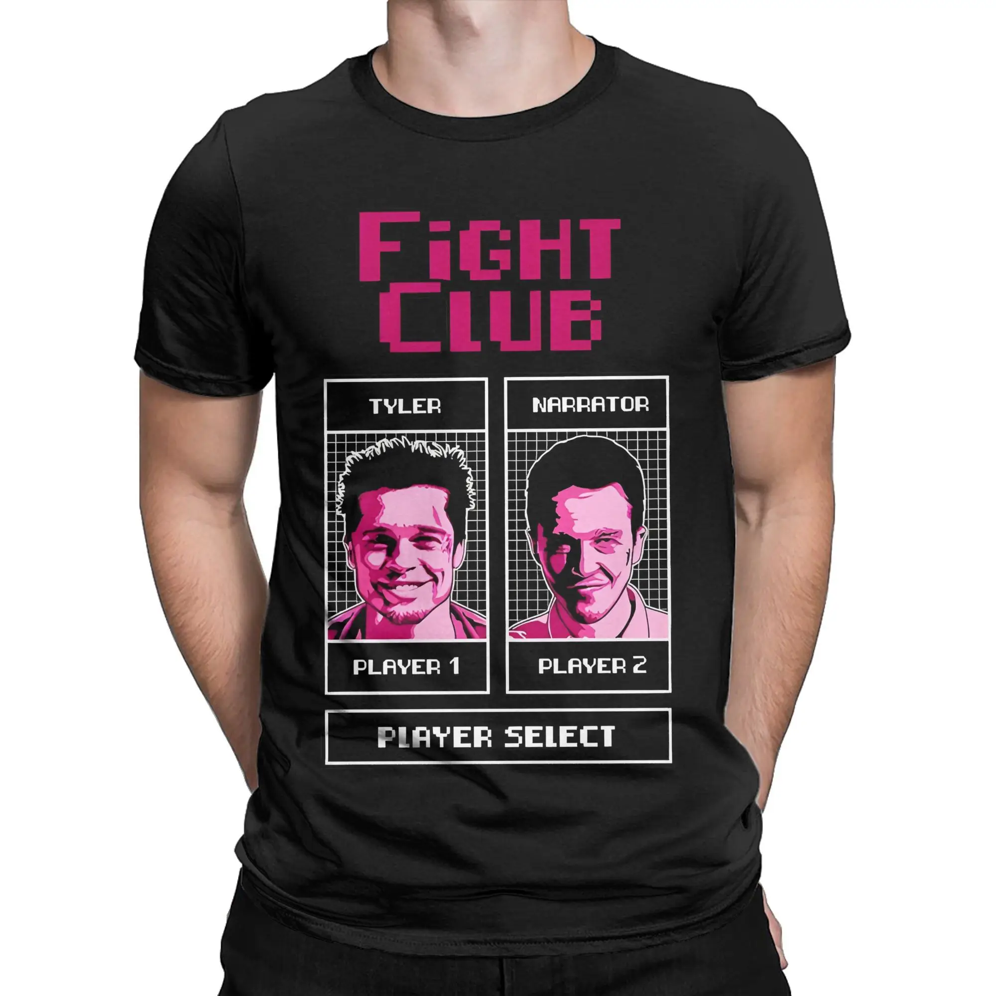 Aesthetic Tyler - Narrator Fight Club T-Shirt Men's O-neck Short Sleeve Tops  Cotton Summer Tops