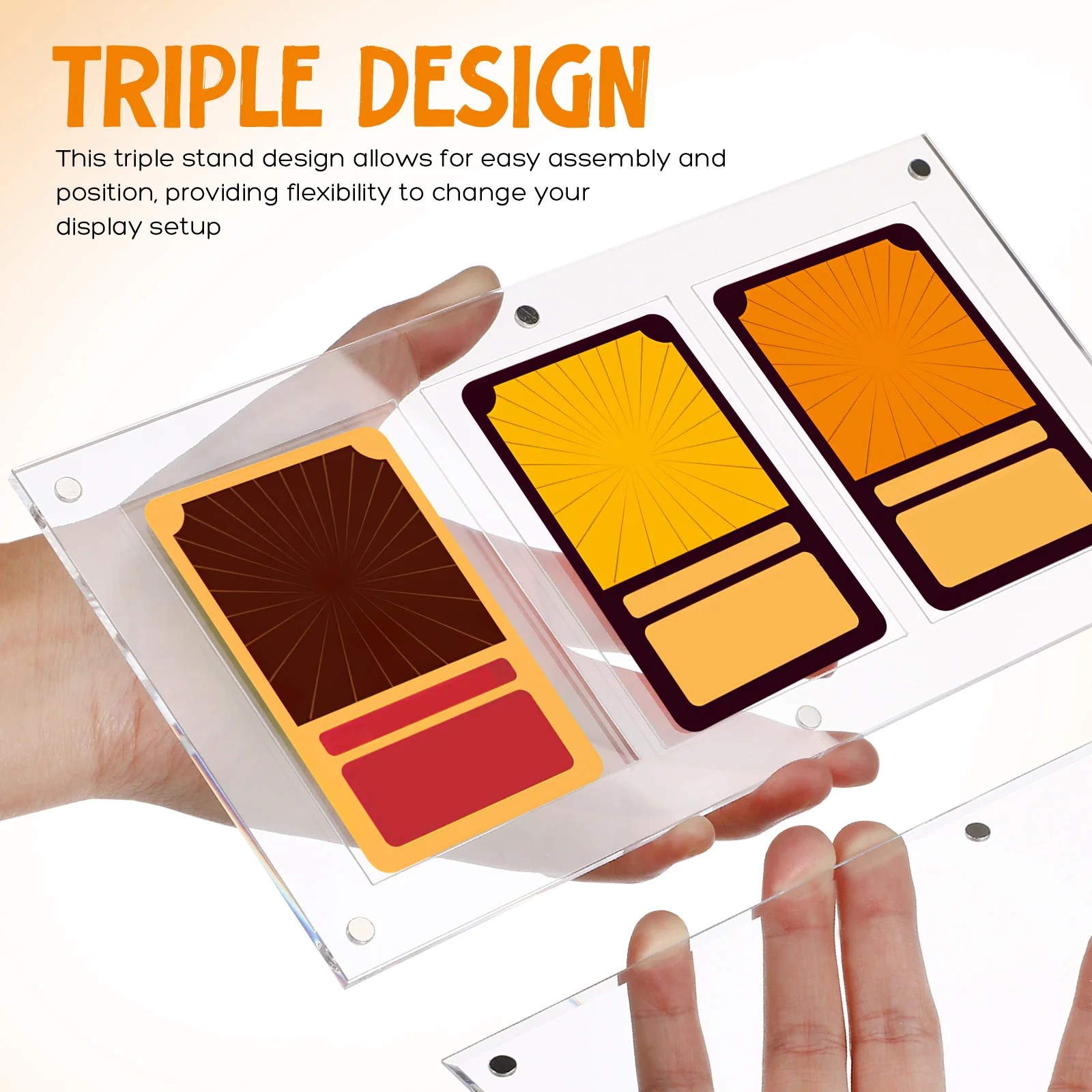 Acrylic Brick Clear Display Stand Card Picture Holder Easel Baseball Plaque Stands for