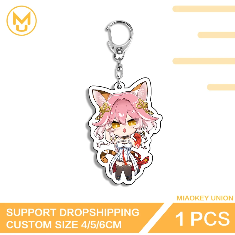 Q Edition Changli Cat Ears Girl Playful Exquisite Eye Catching Versatile Double Sided Keyring Art Exquisite Anime Decorations