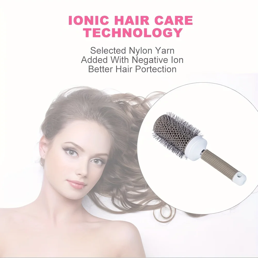 5 Sizes Round Hair Brush Set Curling Styling Brush Blow Dry Volume Comb for Long Short Thick Thin Hair Salon Home Use
