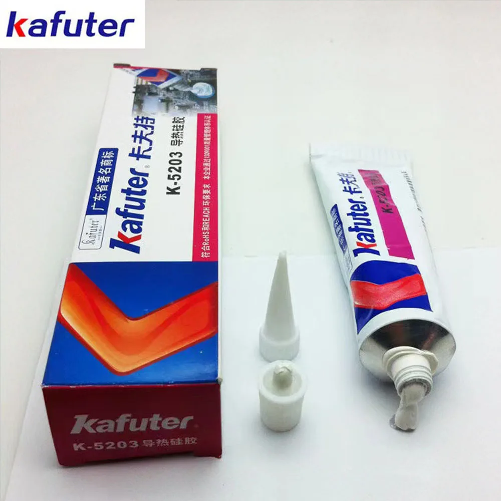 Kafuter 80g K-5203 High Temperature Resistant Thermal Grease Heat Sink Paste for LED Light CPU PCB COB Chips Special Glue